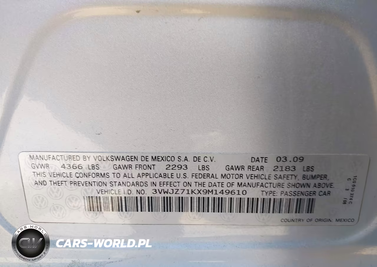 2009 Volkswagen Jetta S VIN:3VWJZ71KX9M149610 - 9