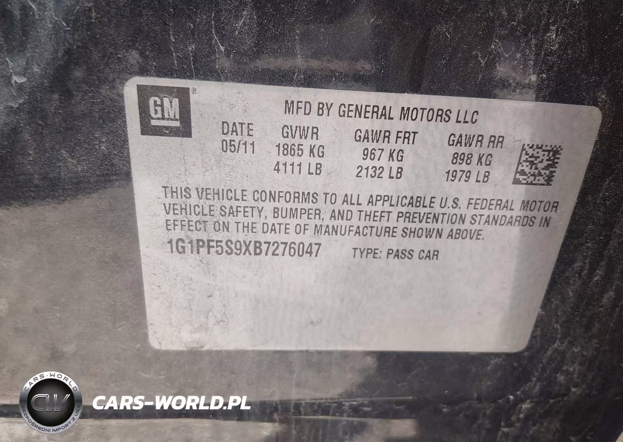 2011 Chevrolet Cruze 1Lt VIN:1G1PF5S9XB7276047 - 9