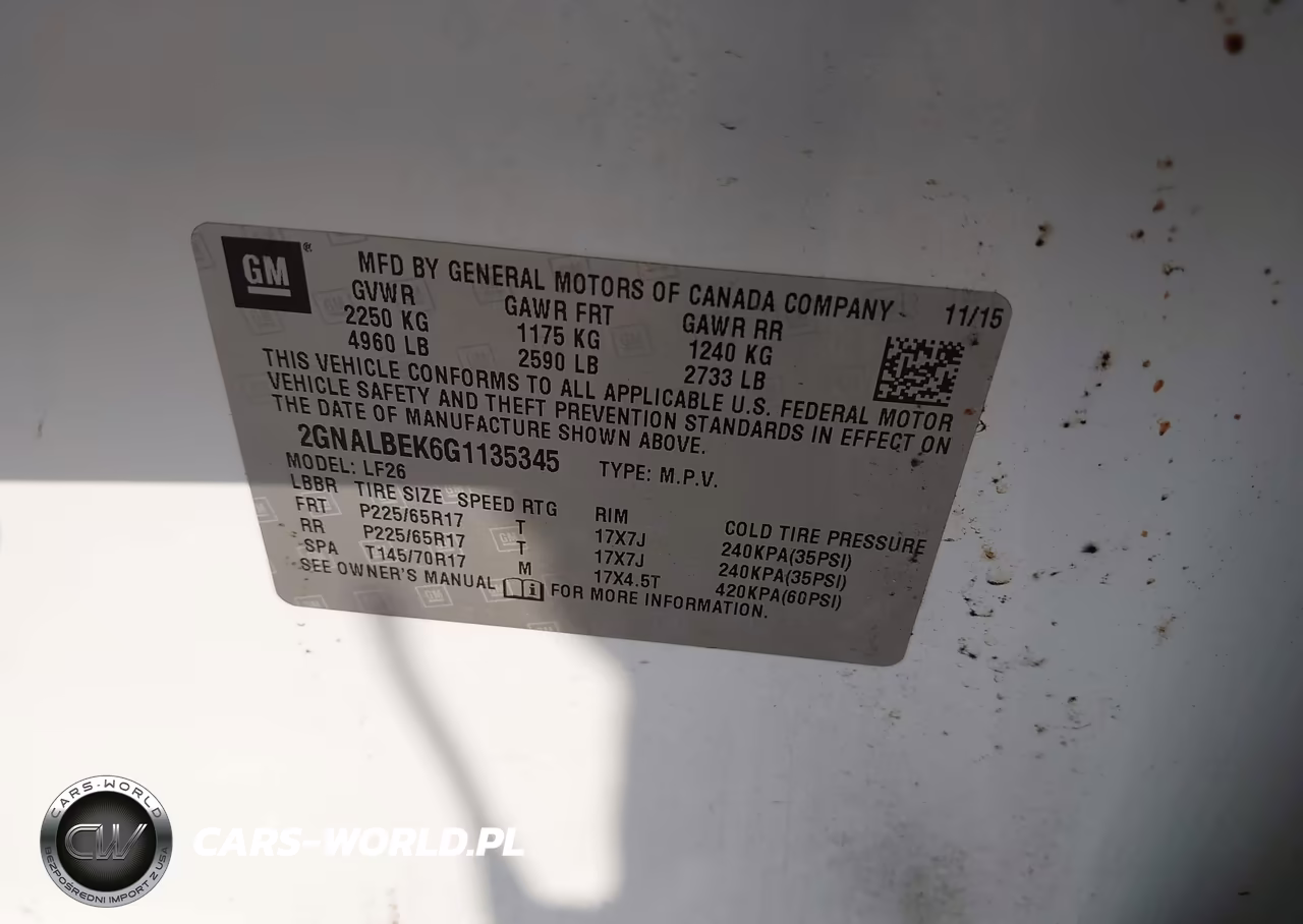 2016 Chevrolet Equinox Ls VIN:2GNALBEK6G1135345 - 9