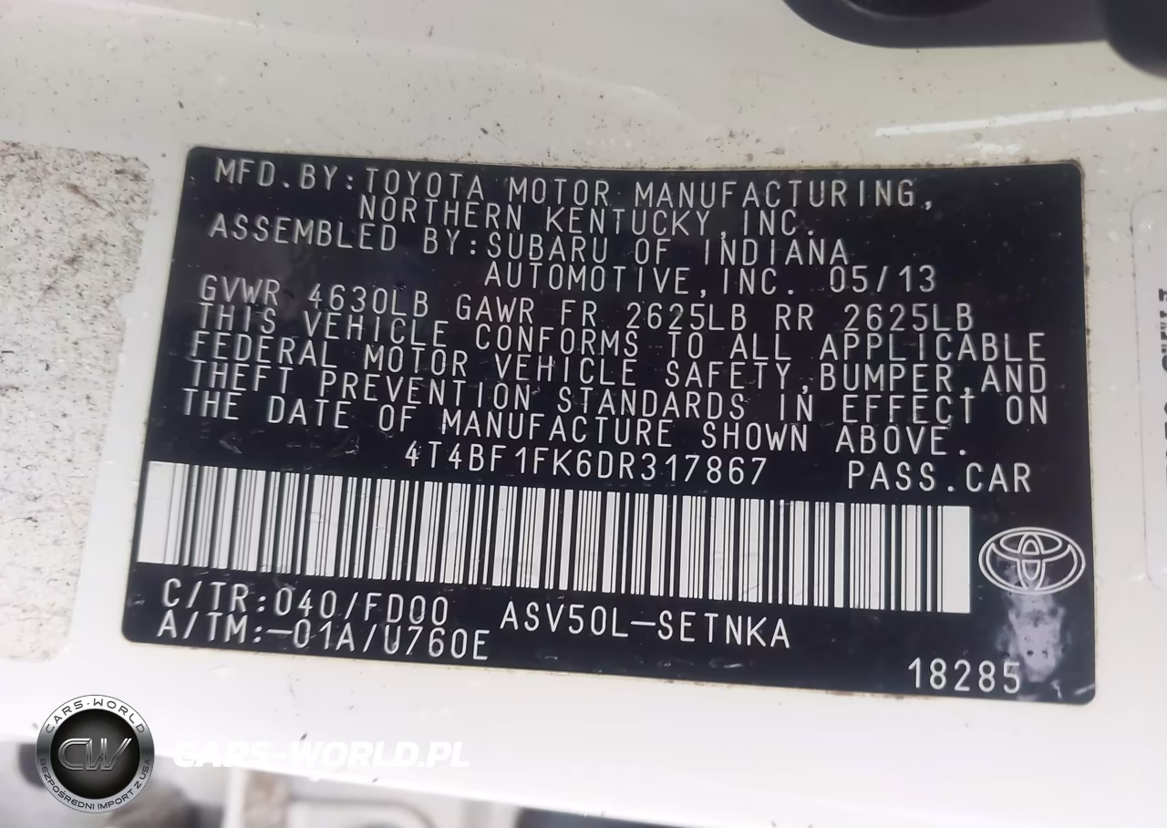 2013 Toyota Camry Le VIN:4T4BF1FK6DR317867 - 9