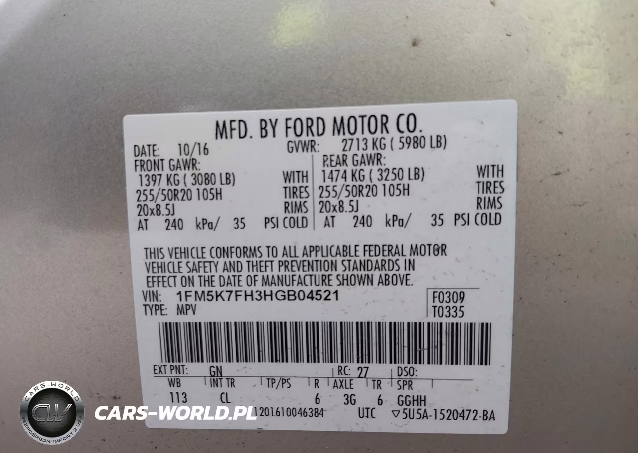 2017 Ford Explorer Limited VIN:1FM5K7FH3HGB04521 - 9