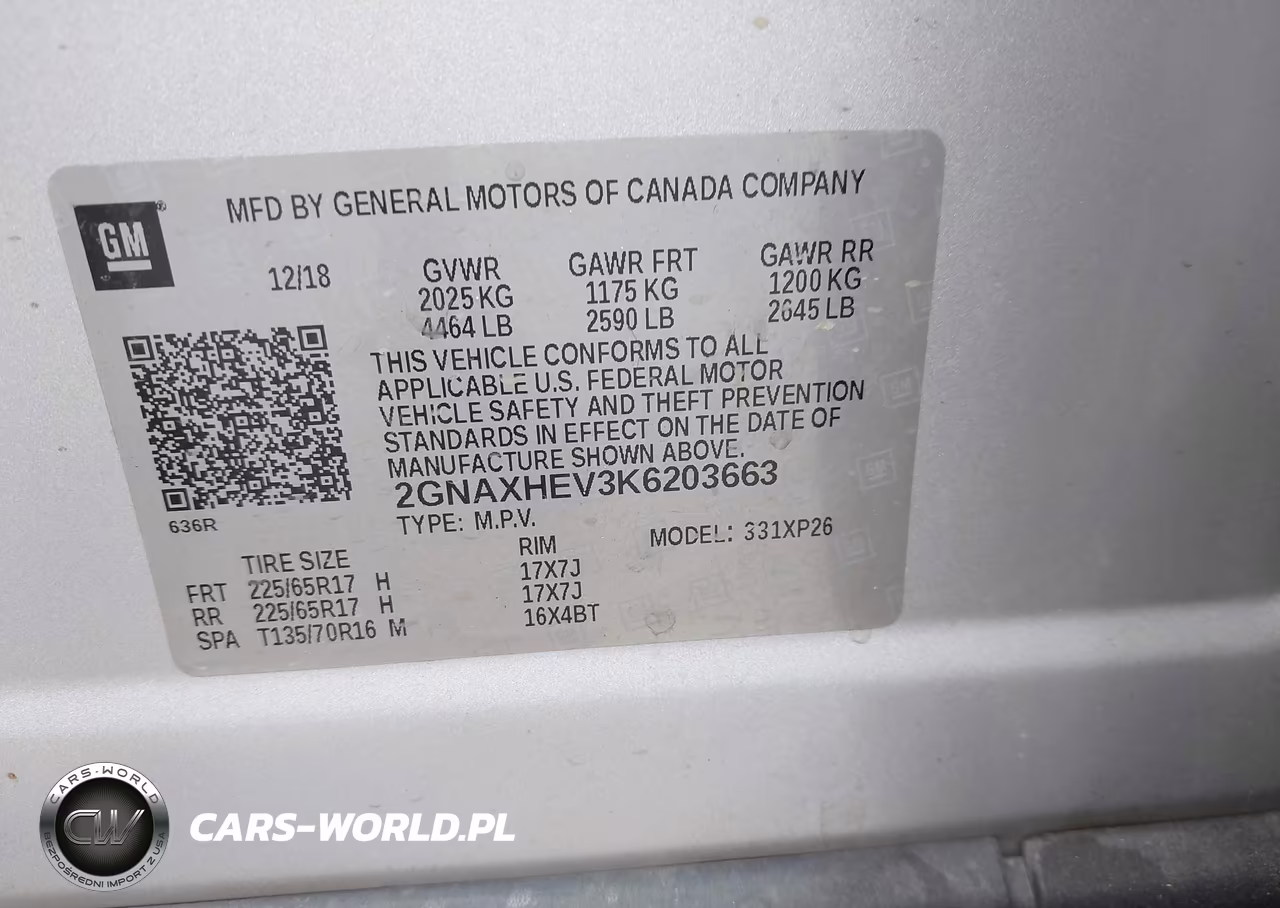 2019 Chevrolet Equinox Ls VIN:2GNAXHEV3K6203663 - 9