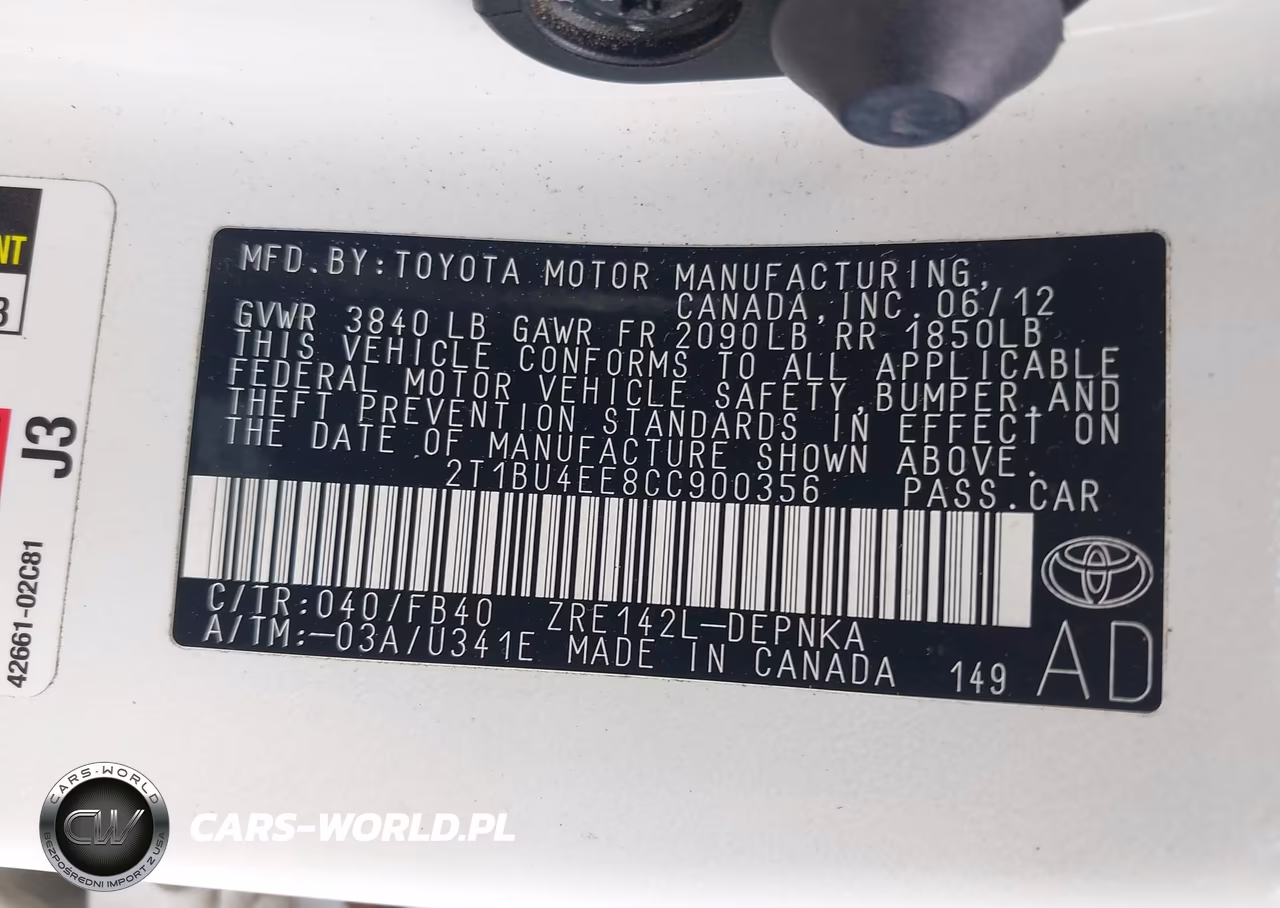 2012 Toyota Corolla Le VIN:2T1BU4EE8CC900356 - 9