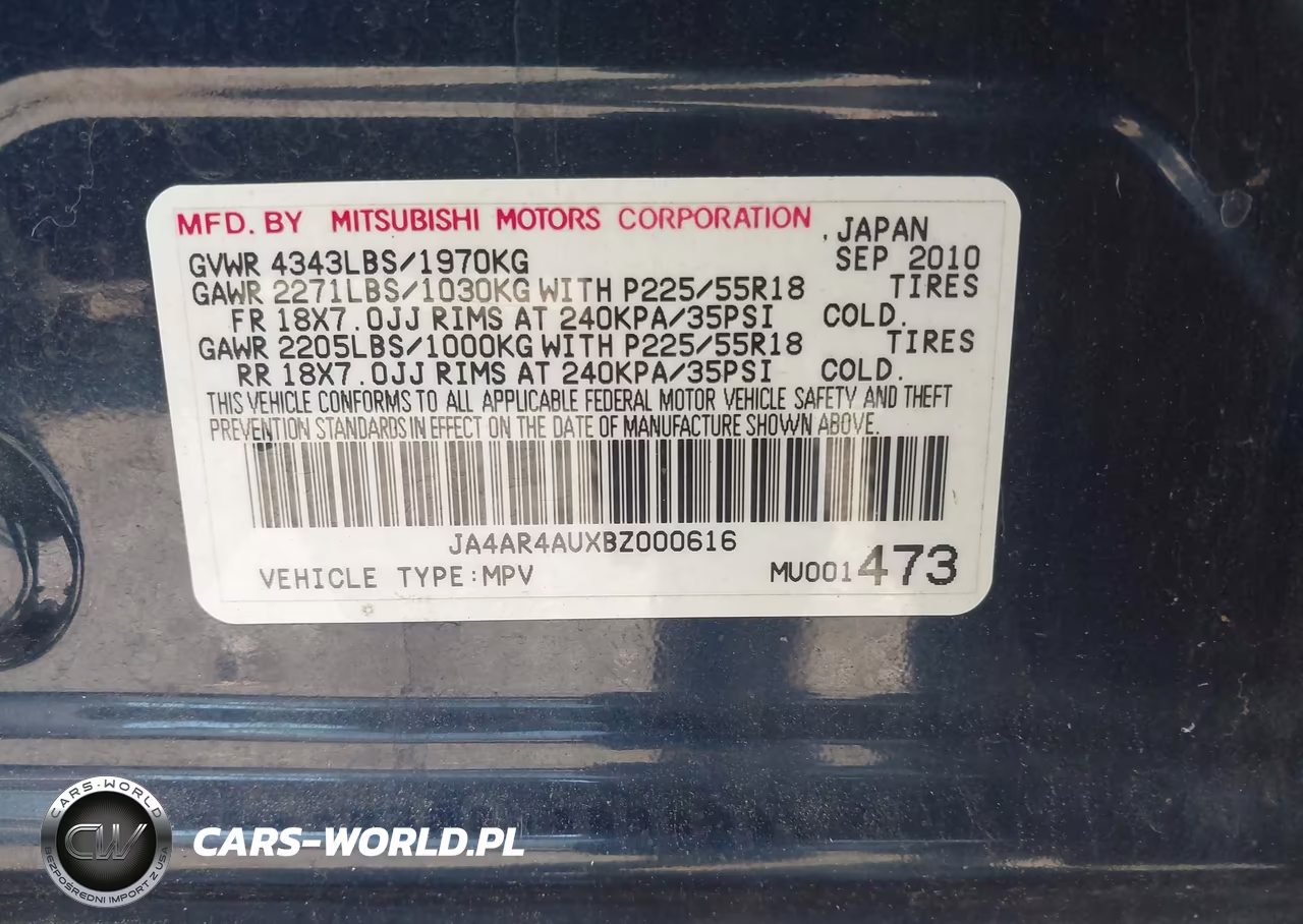 2011 Mitsubishi Outlander Sport Se VIN:JA4AR4AUXBZ000616 - 9