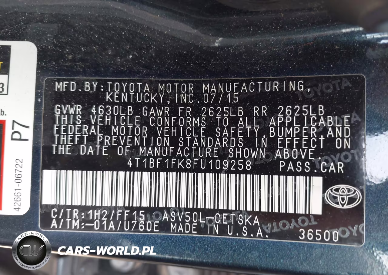 2015 Toyota Camry Se VIN:4T1BF1FK8FU109258 - 9