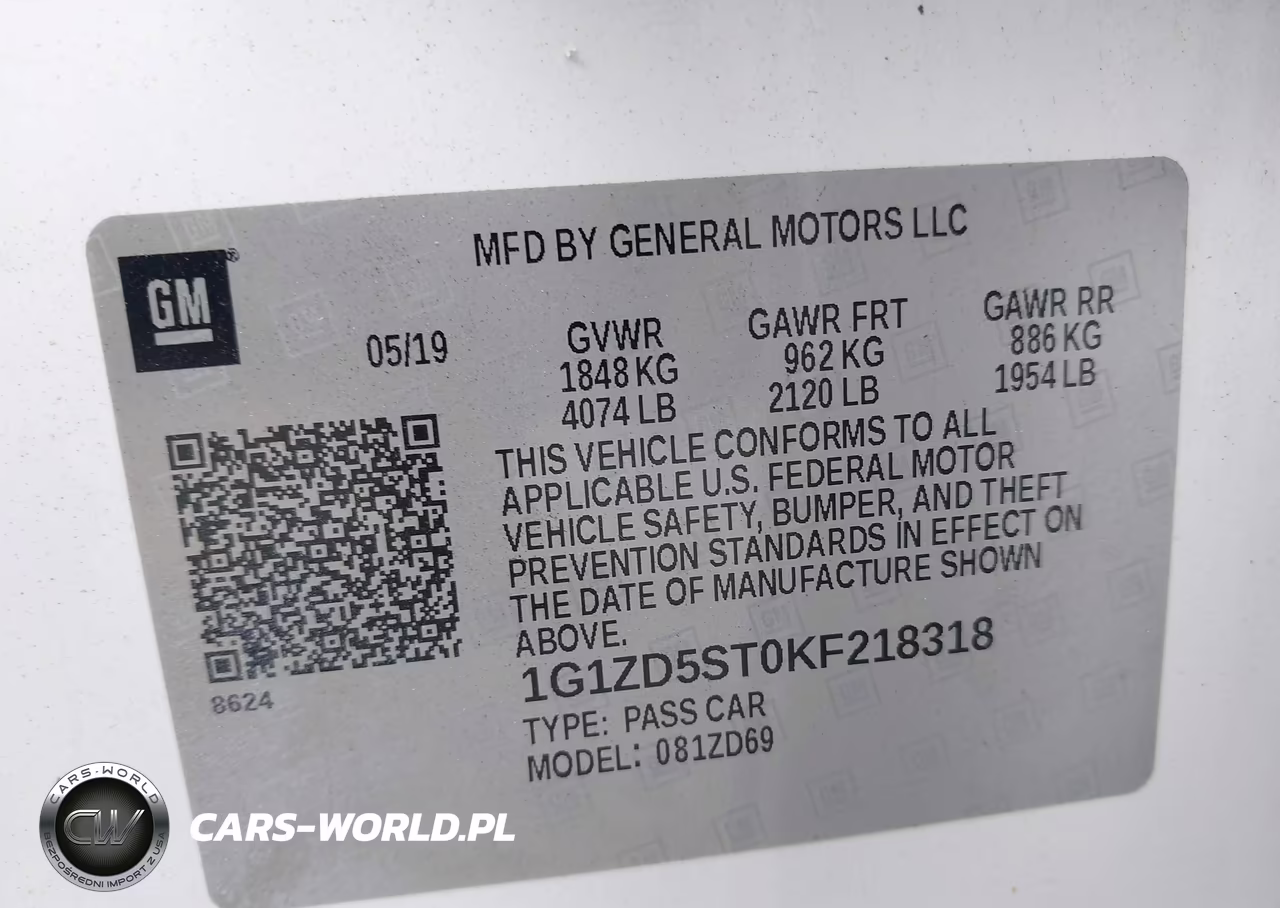 2019 Chevrolet Malibu Lt VIN:1G1ZD5ST0KF218318 - 9