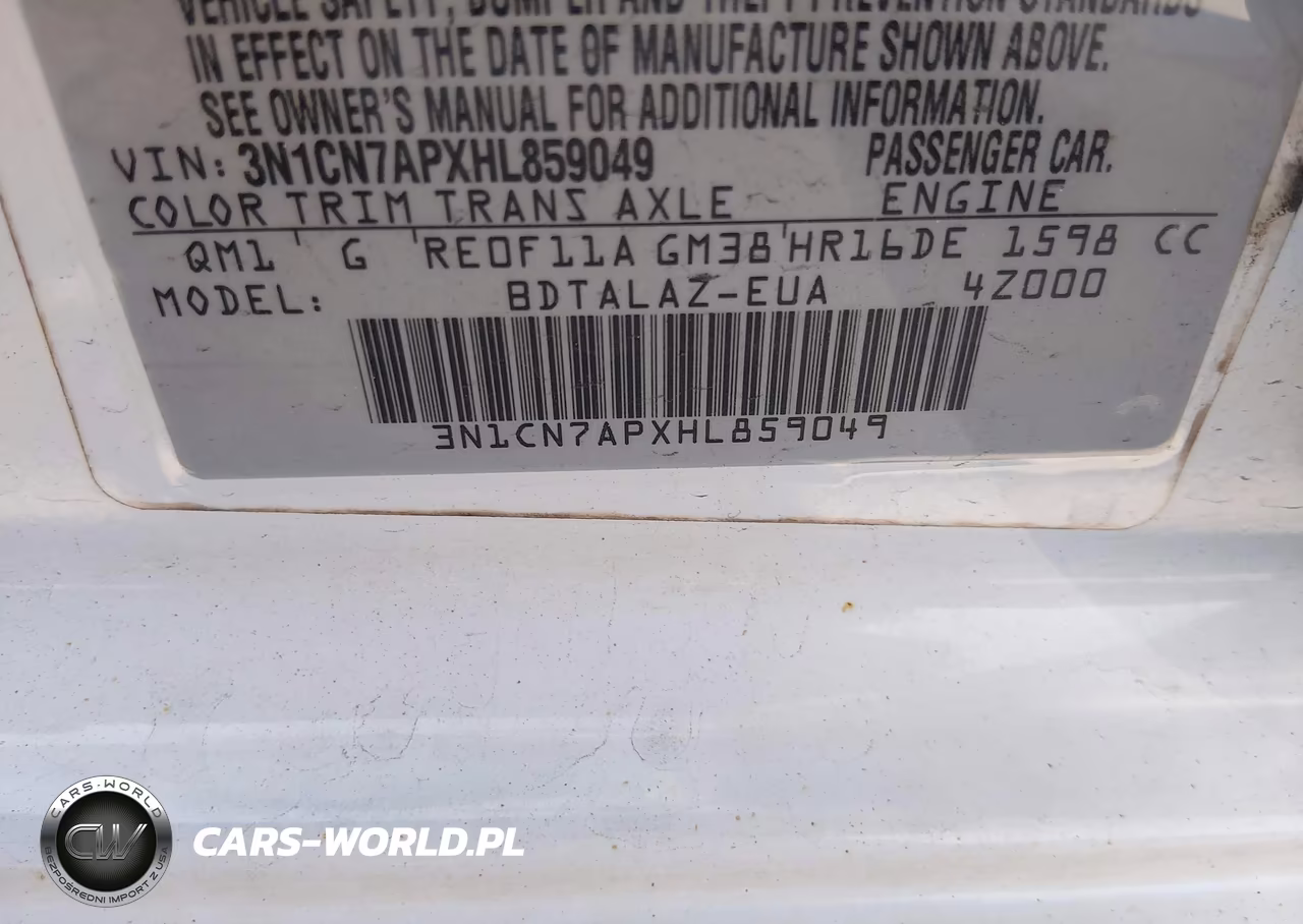 2017 Nissan Versa 1.6 S+ VIN:3N1CN7APXHL859049 - 9