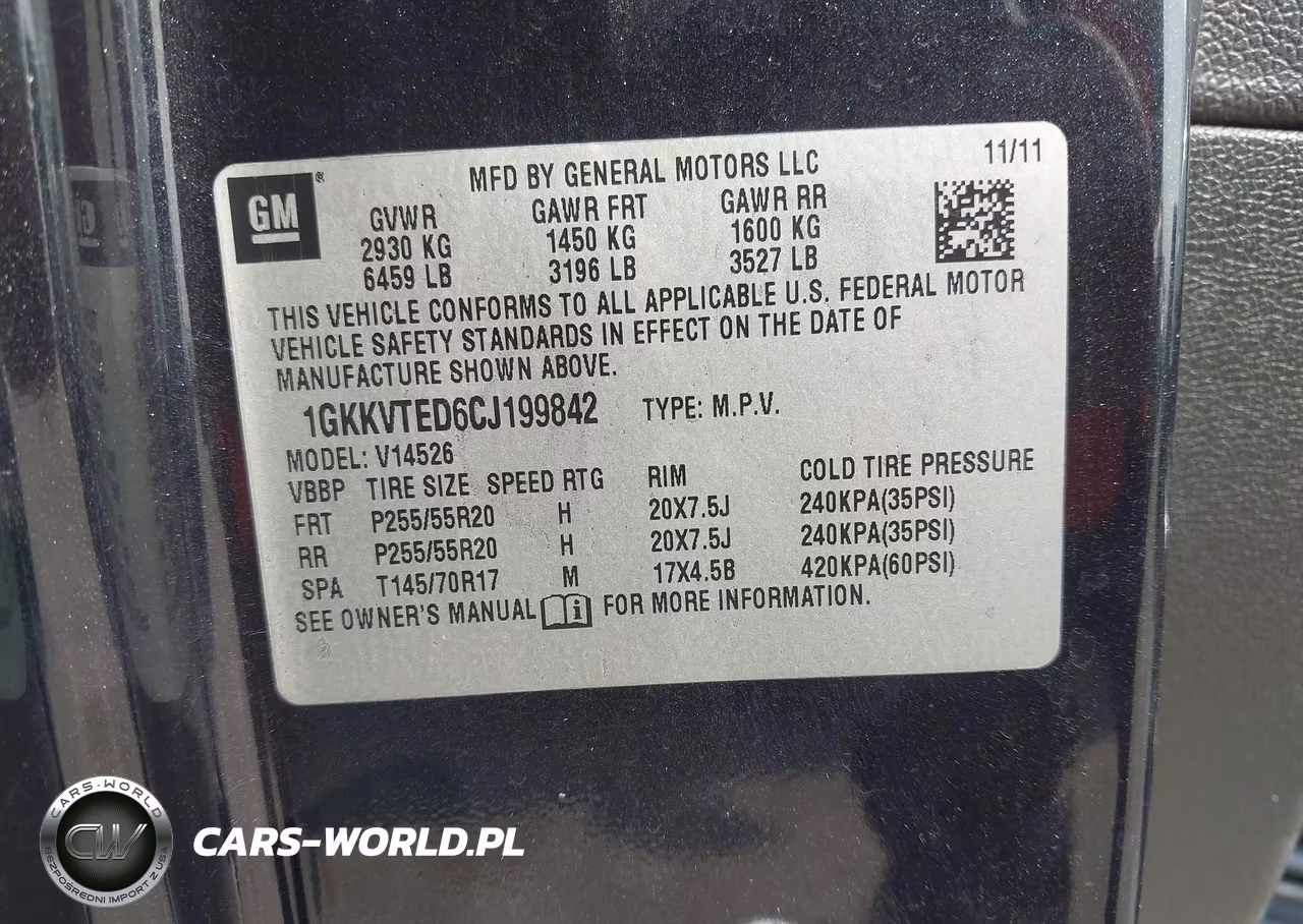 2012 GMC Acadia Denali VIN:1GKKVTED6CJ199842 - 9