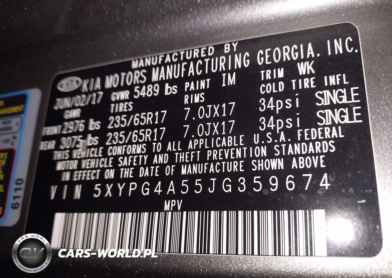 2018 Kia Sorento 3.3L Lx VIN:5XYPG4A55JG359674 - 9