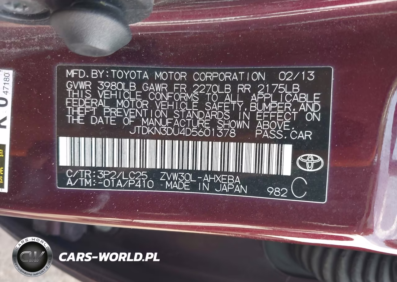2013 Toyota Prius Three Se VIN:JTDKN3DU4D5601378 - 9