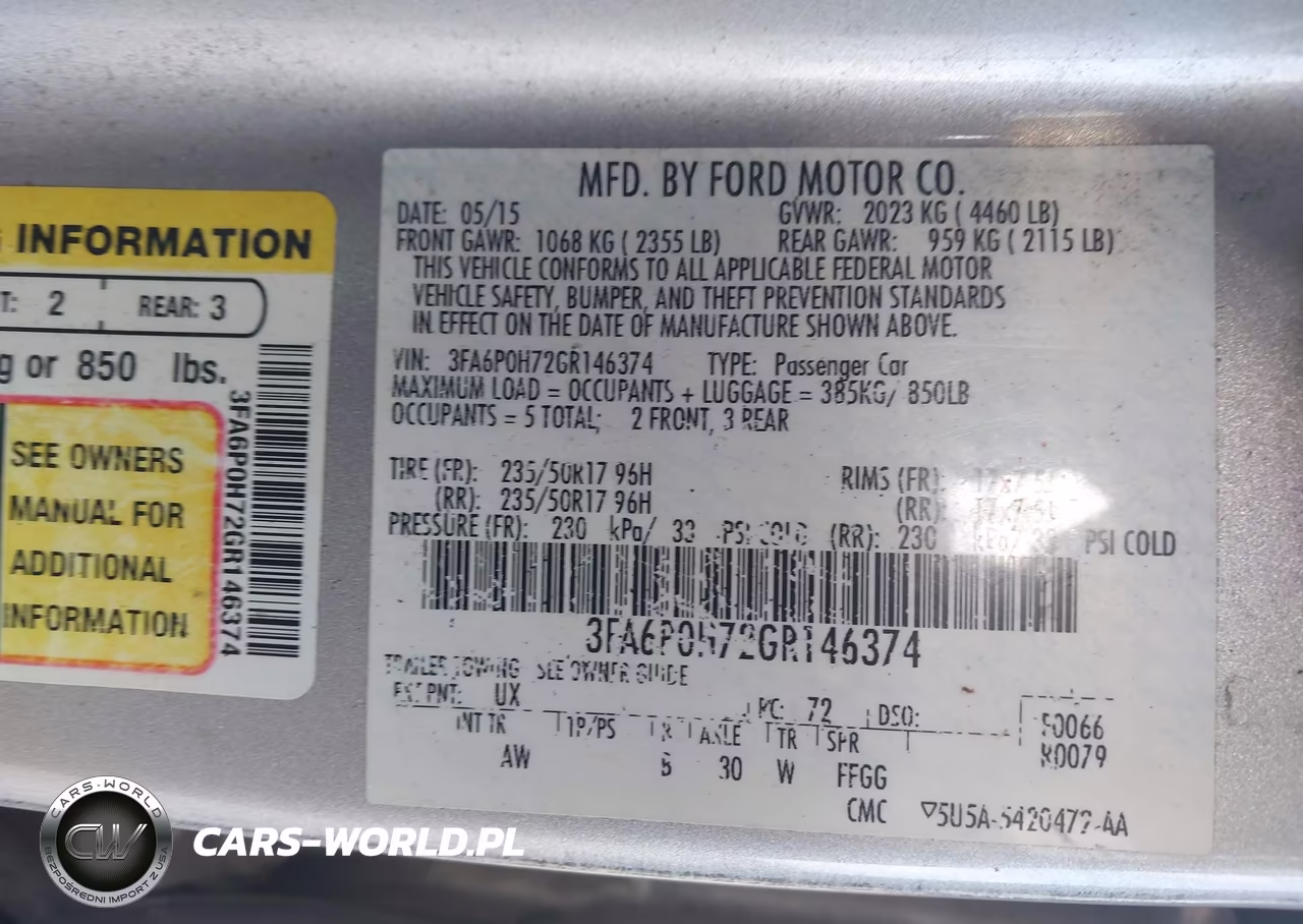 2016 Ford Fusion Se VIN:3FA6P0H72GR146374 - 9