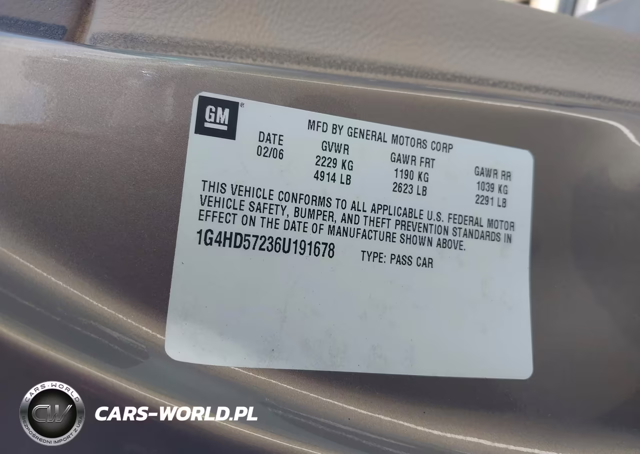 2006 Buick Lucerne Cxl VIN:1G4HD57236U191678 - 9