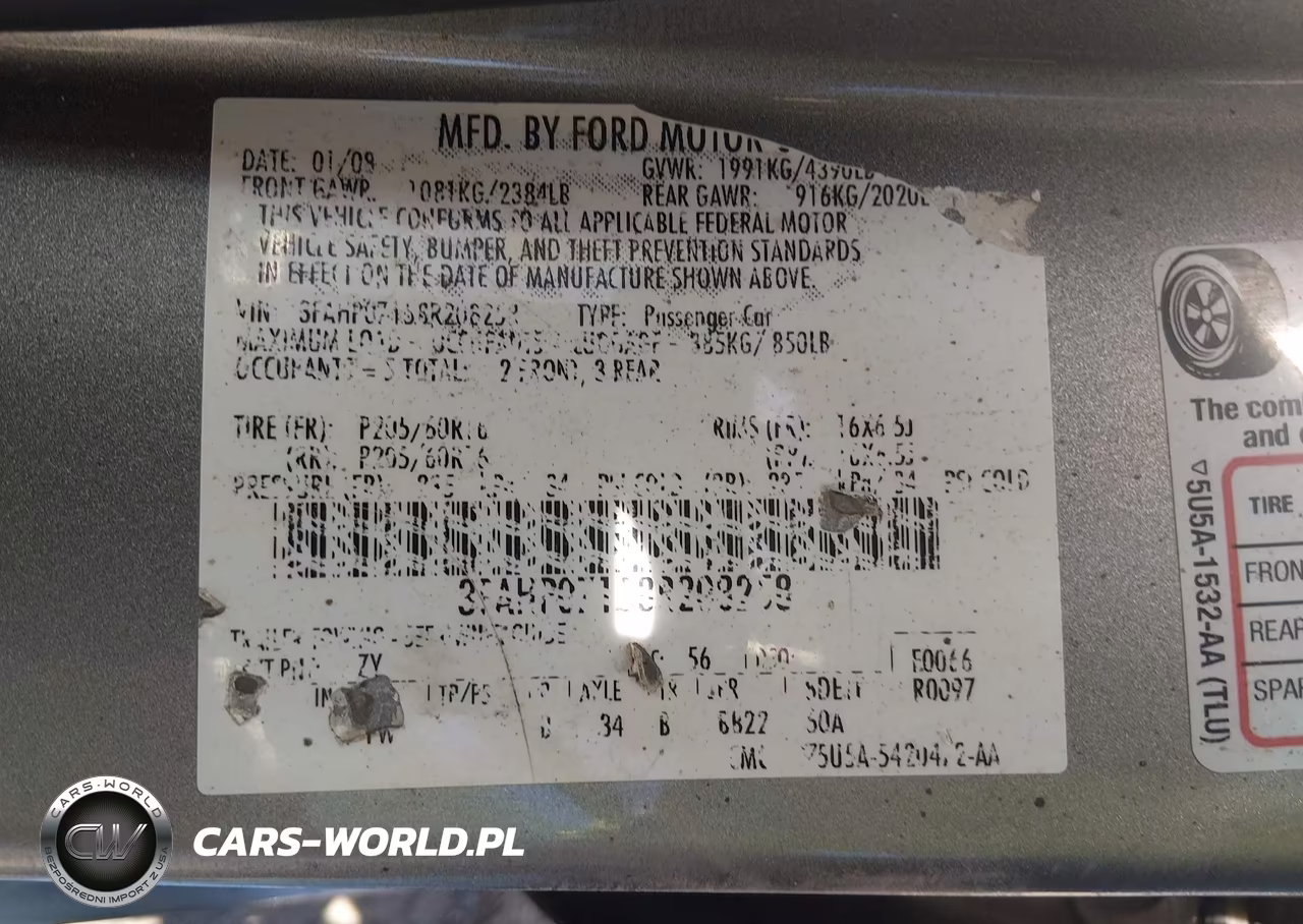2008 Ford Fusion Se VIN:3FAHP07158R208258 - 9