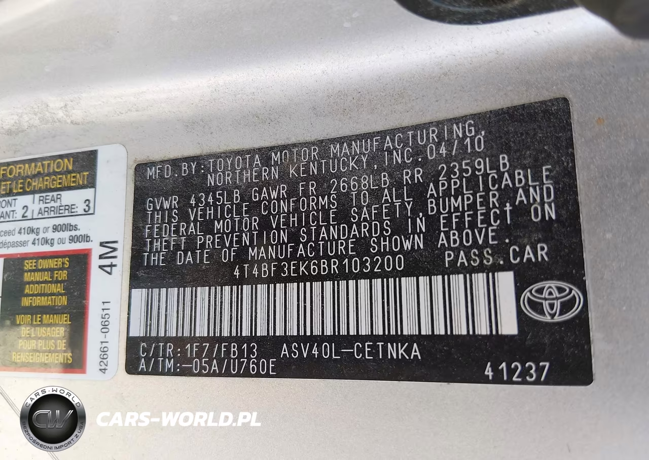 2011 Toyota Camry Le VIN:4T4BF3EK6BR103200 - 9