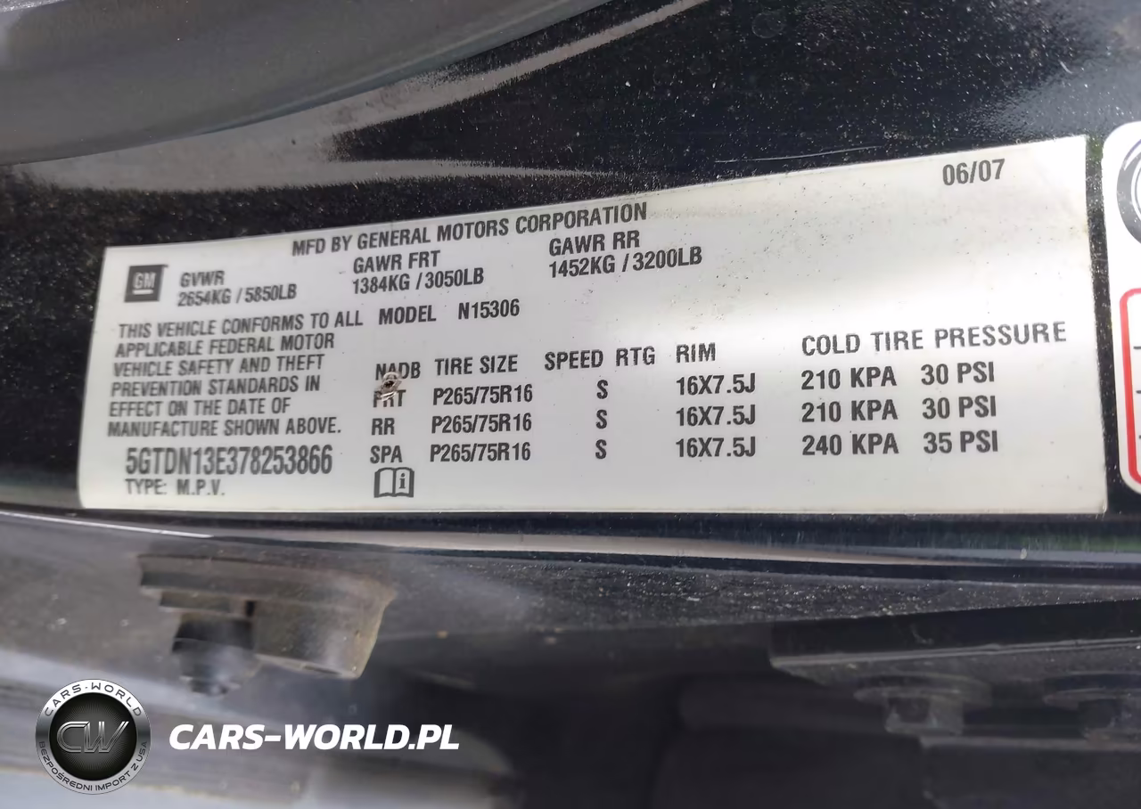2007 Hummer H3 Suv VIN:5GTDN13E378253866 - 9