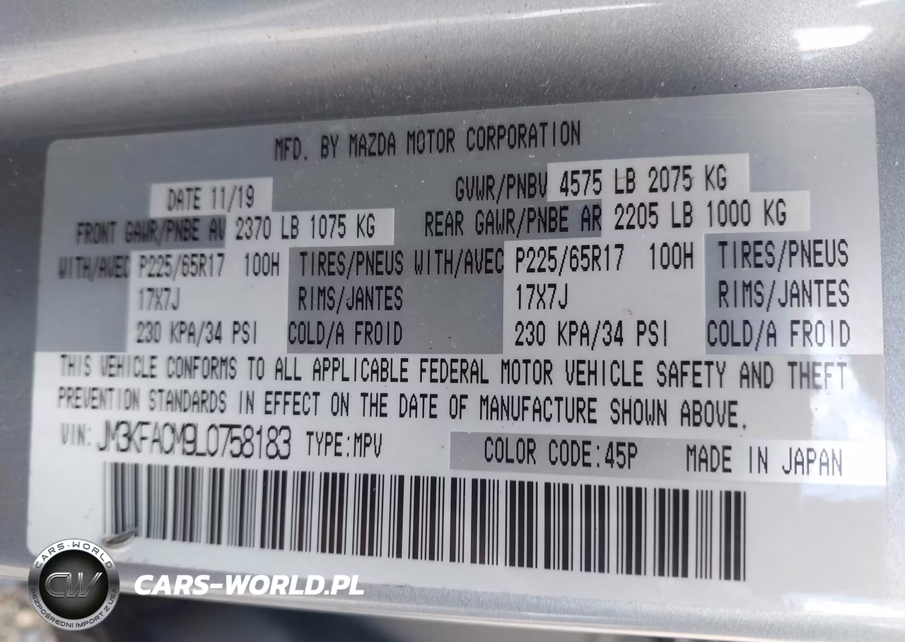 2020 Mazda Cx-5 Touring VIN:JM3KFACM9L0758183 - 9