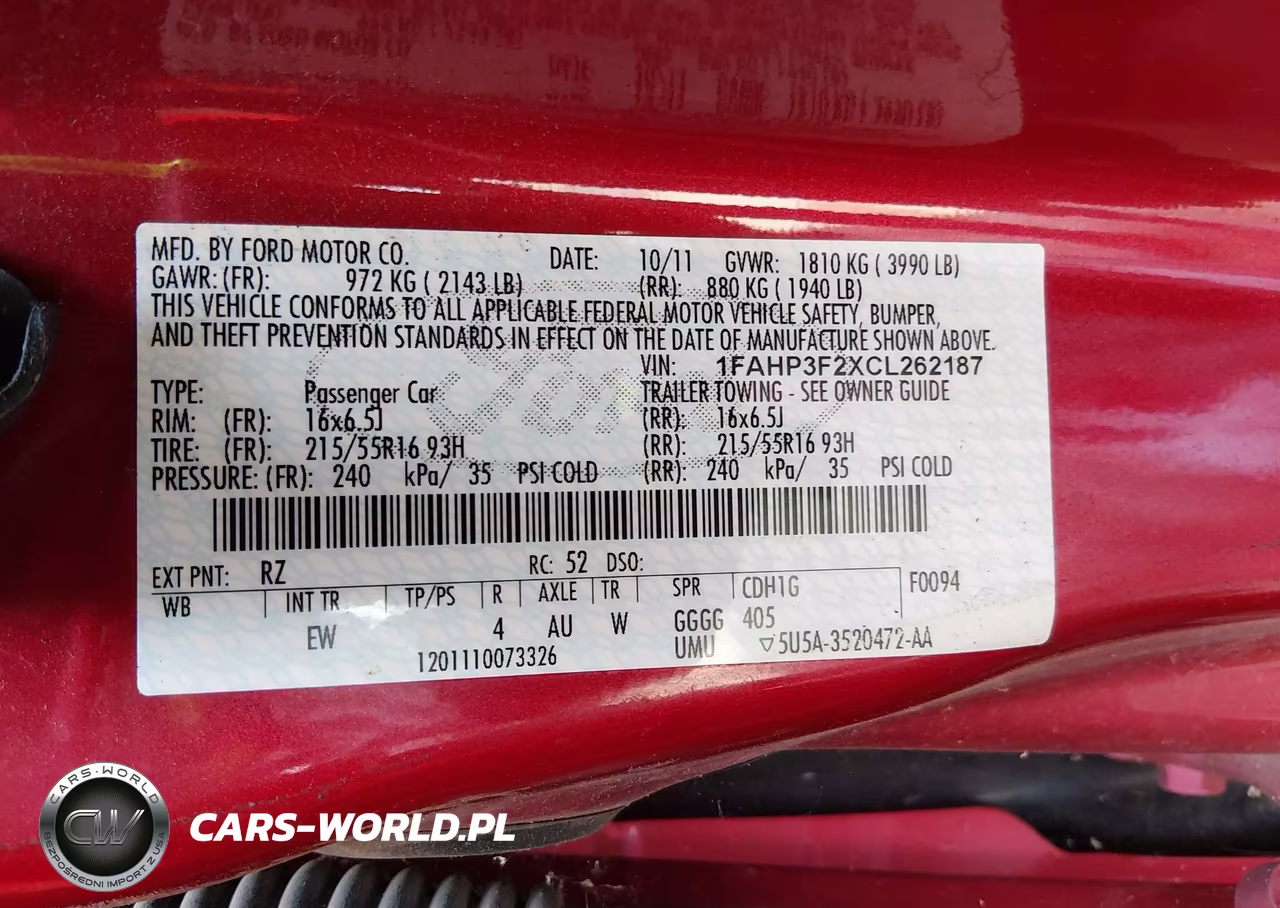 2012 Ford Focus Se VIN:1FAHP3F2XCL262187 - 9