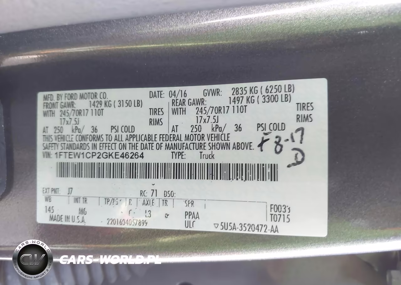 2016 Ford F-150 Xlt VIN:1FTEW1CP2GKE46264 - 9