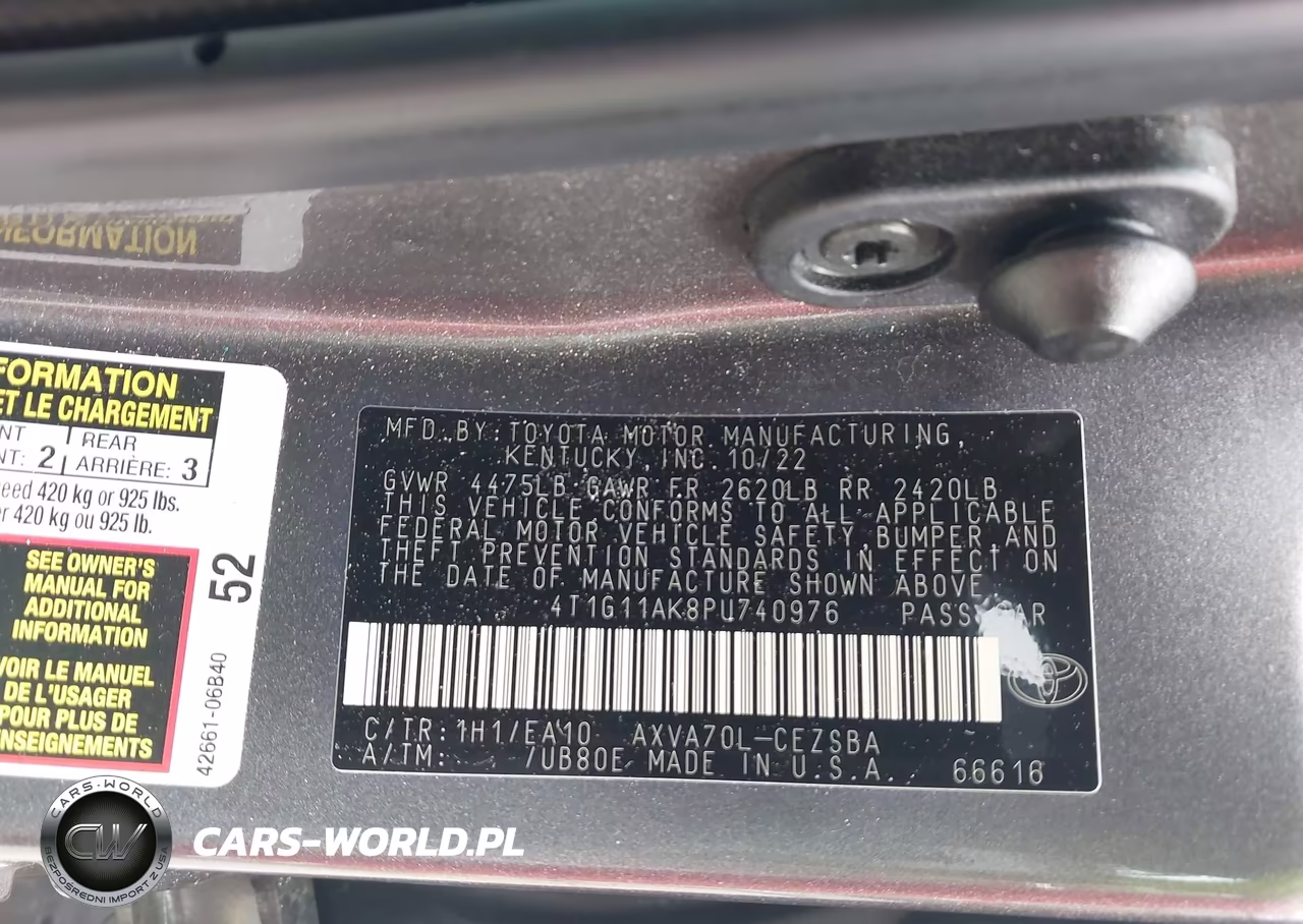 2023 Toyota Camry Se VIN:4T1G11AK8PU740976 - 9