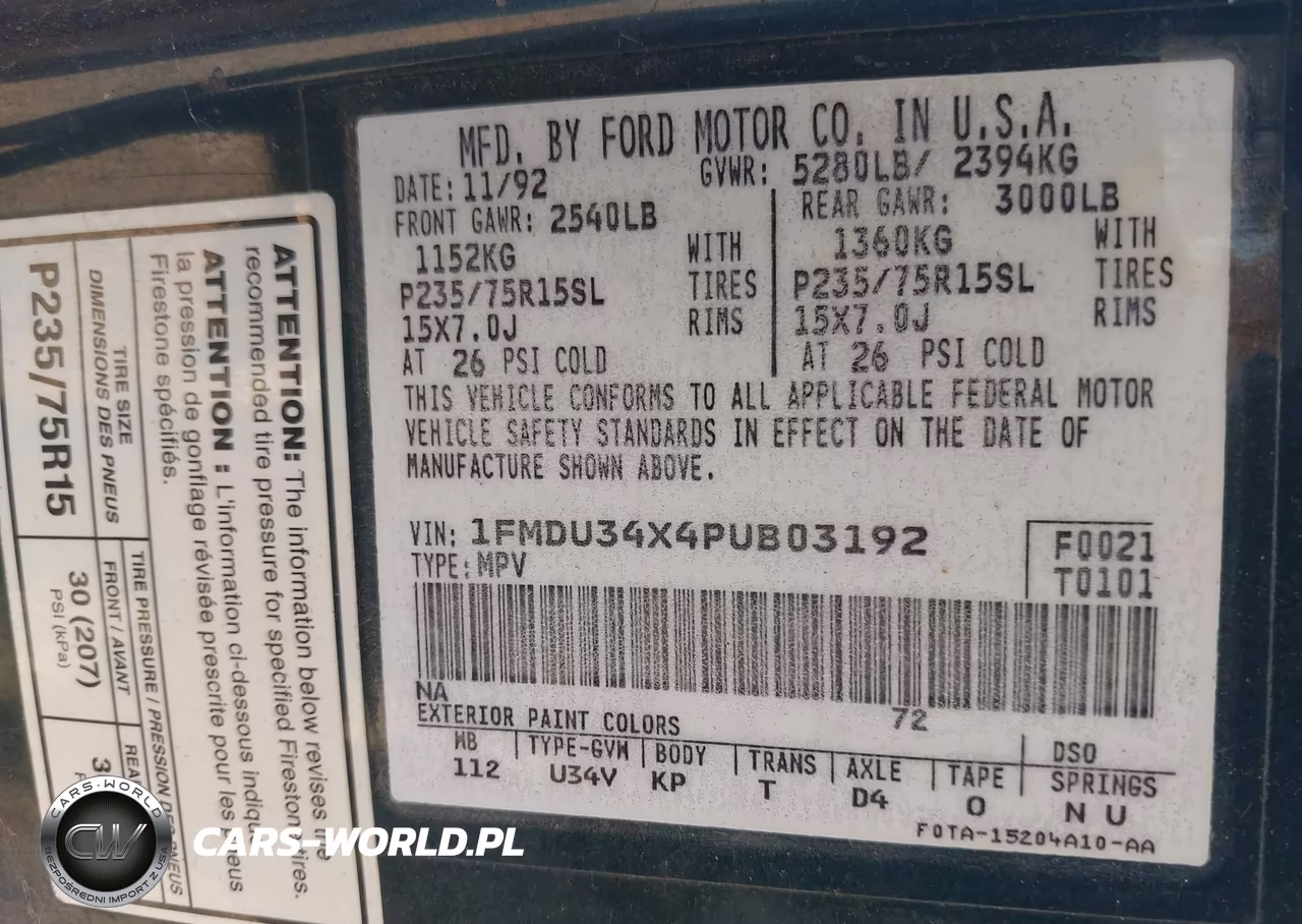 1993 Ford Explorer VIN:1FMDU34X4PUB03192 - 9