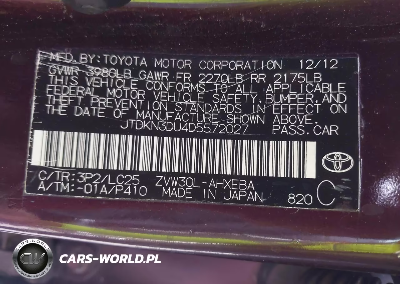 2013 Toyota Prius Three Se VIN:JTDKN3DU4D5572027 - 9
