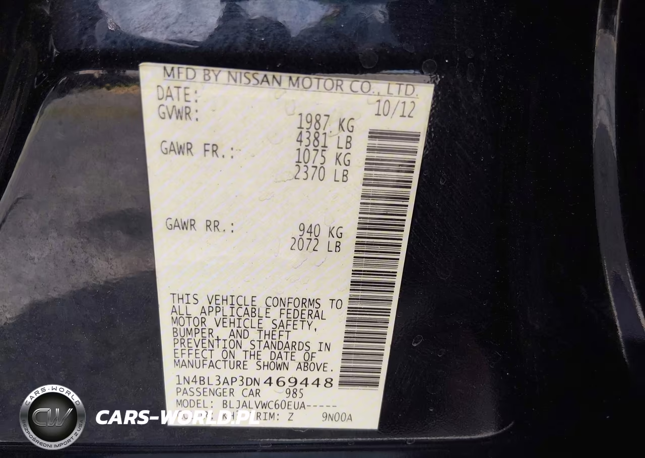 2013 Nissan Altima 3.5 Sl VIN:1N4BL3AP3DN469448 - 9