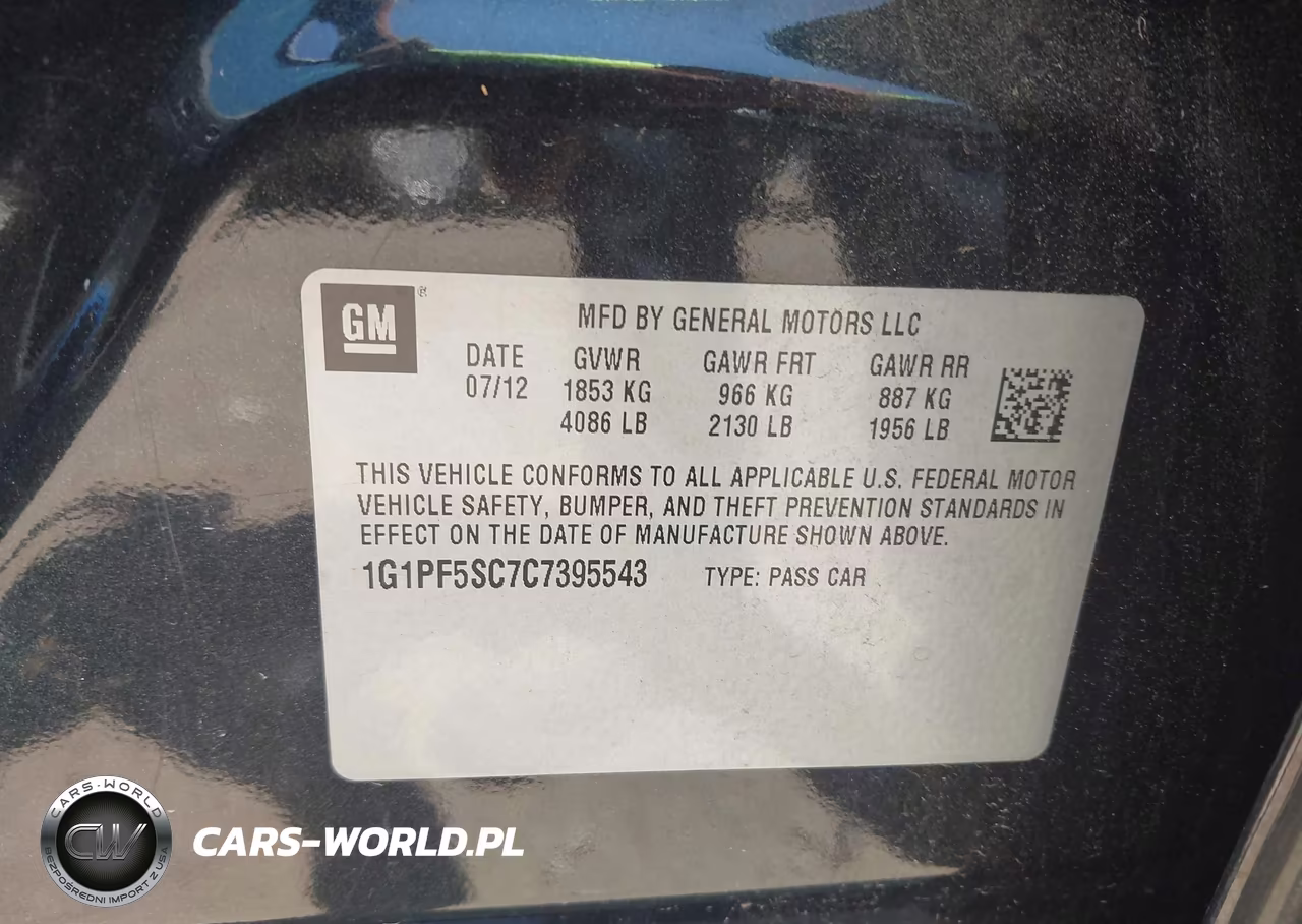 2012 Chevrolet Cruze 1Lt VIN:1G1PF5SC7C7395543 - 9