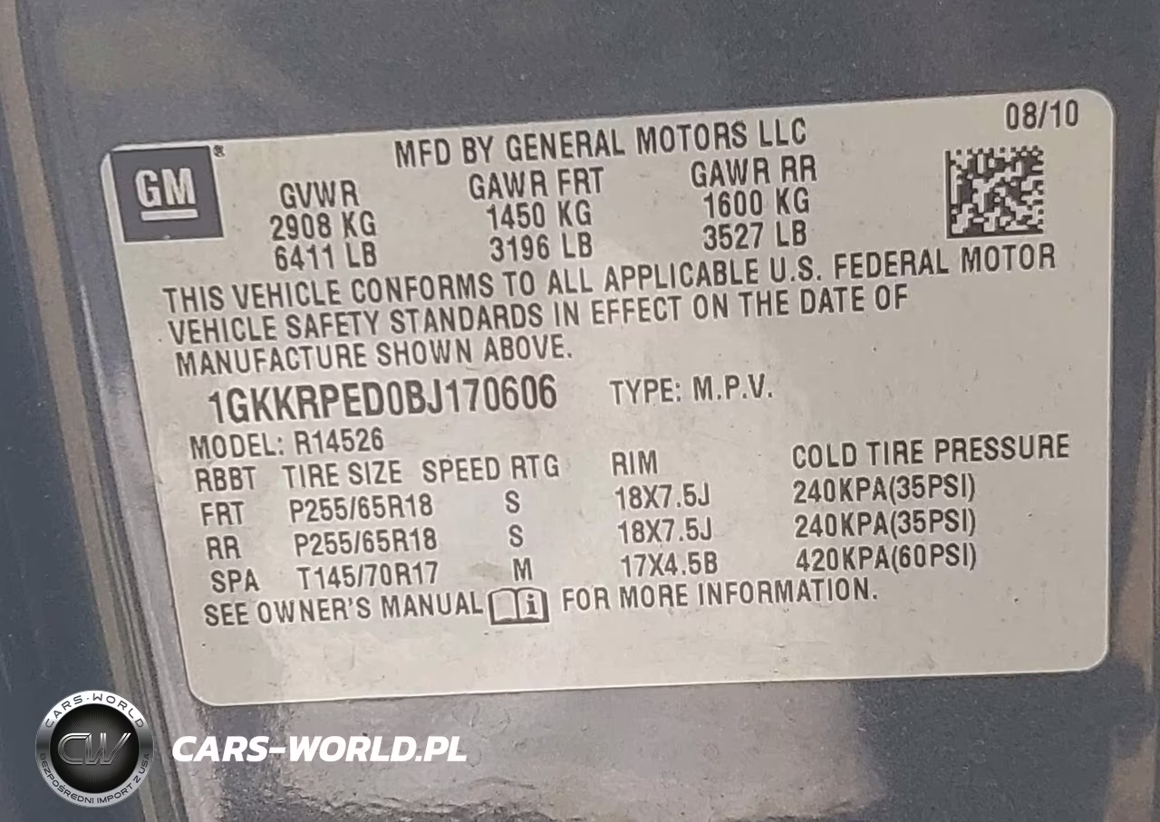 2011 GMC Acadia Sle VIN:1GKKRPED0BJ170606 - 9