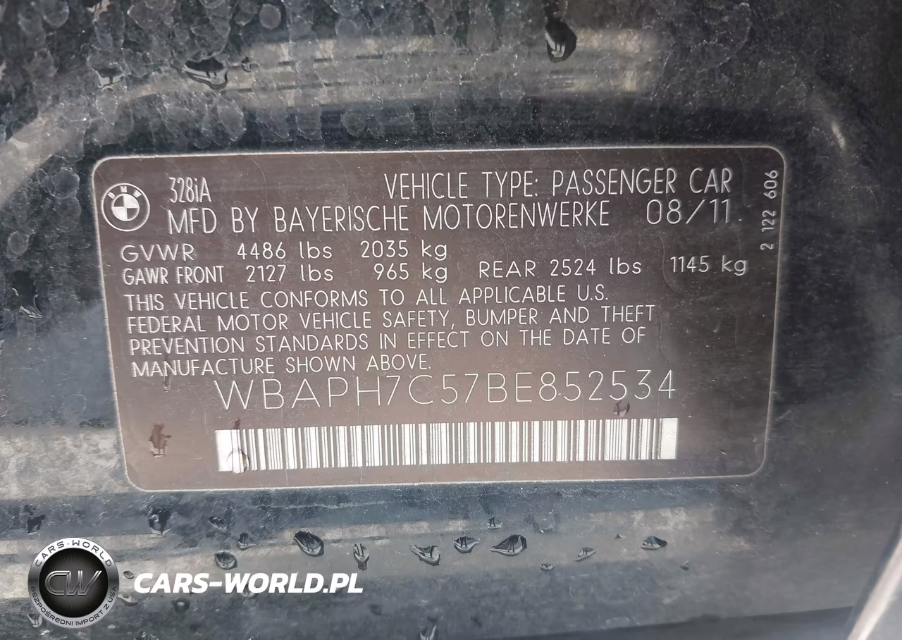 2011 BMW 328I VIN:WBAPH7C57BE852534 - 9