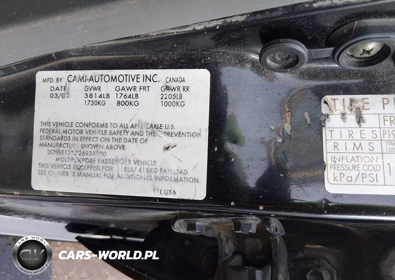 2002 Chevrolet Tracker Hard Top Base VIN:2CNBE13C726938220 - 9