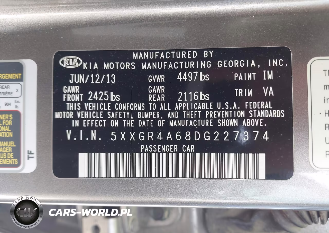 2013 Kia Optima Sx VIN:5XXGR4A68DG227374 - 9