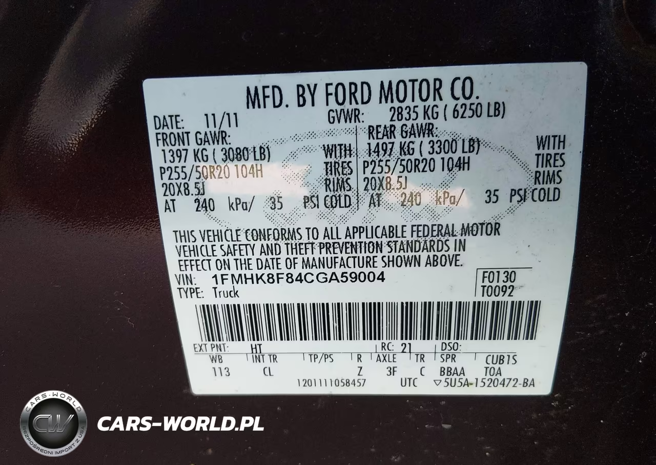 2012 Ford Explorer Limited VIN:1FMHK8F84CGA59004 - 9