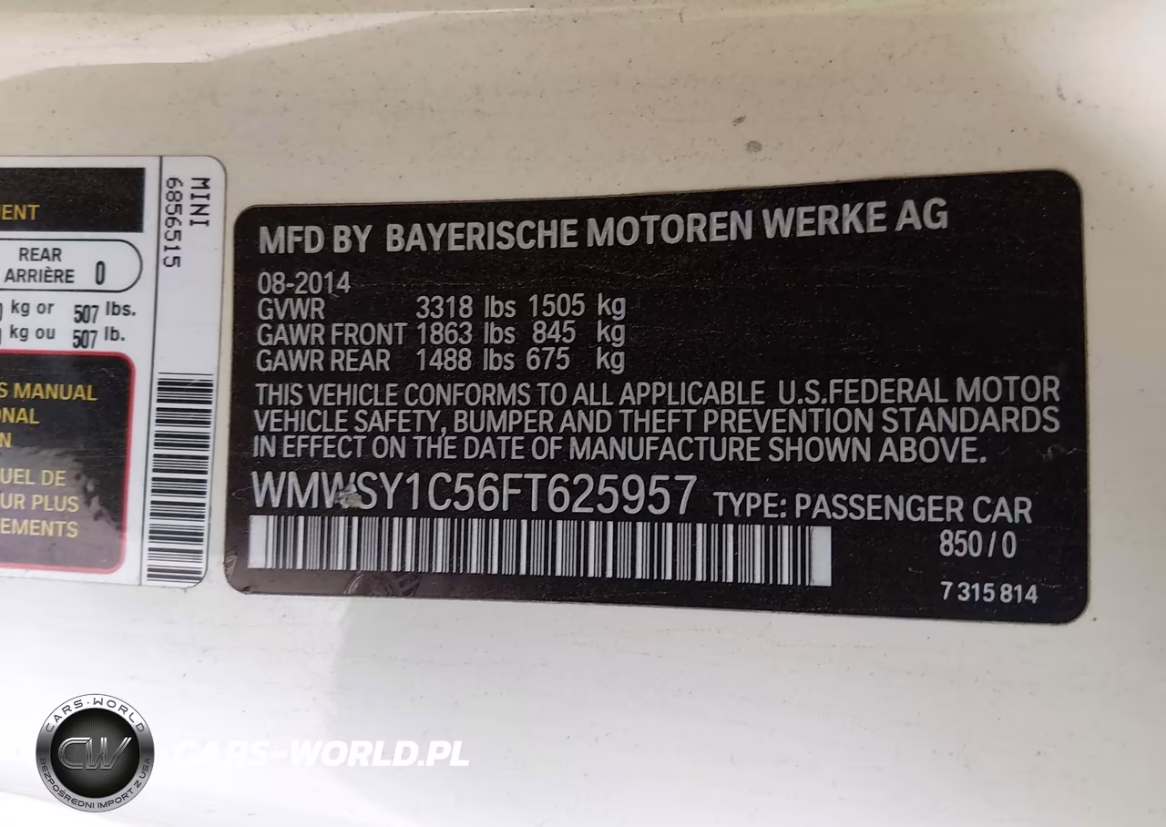 2015 Mini Roadster Cooper VIN:WMWSY1C56FT625957 - 9