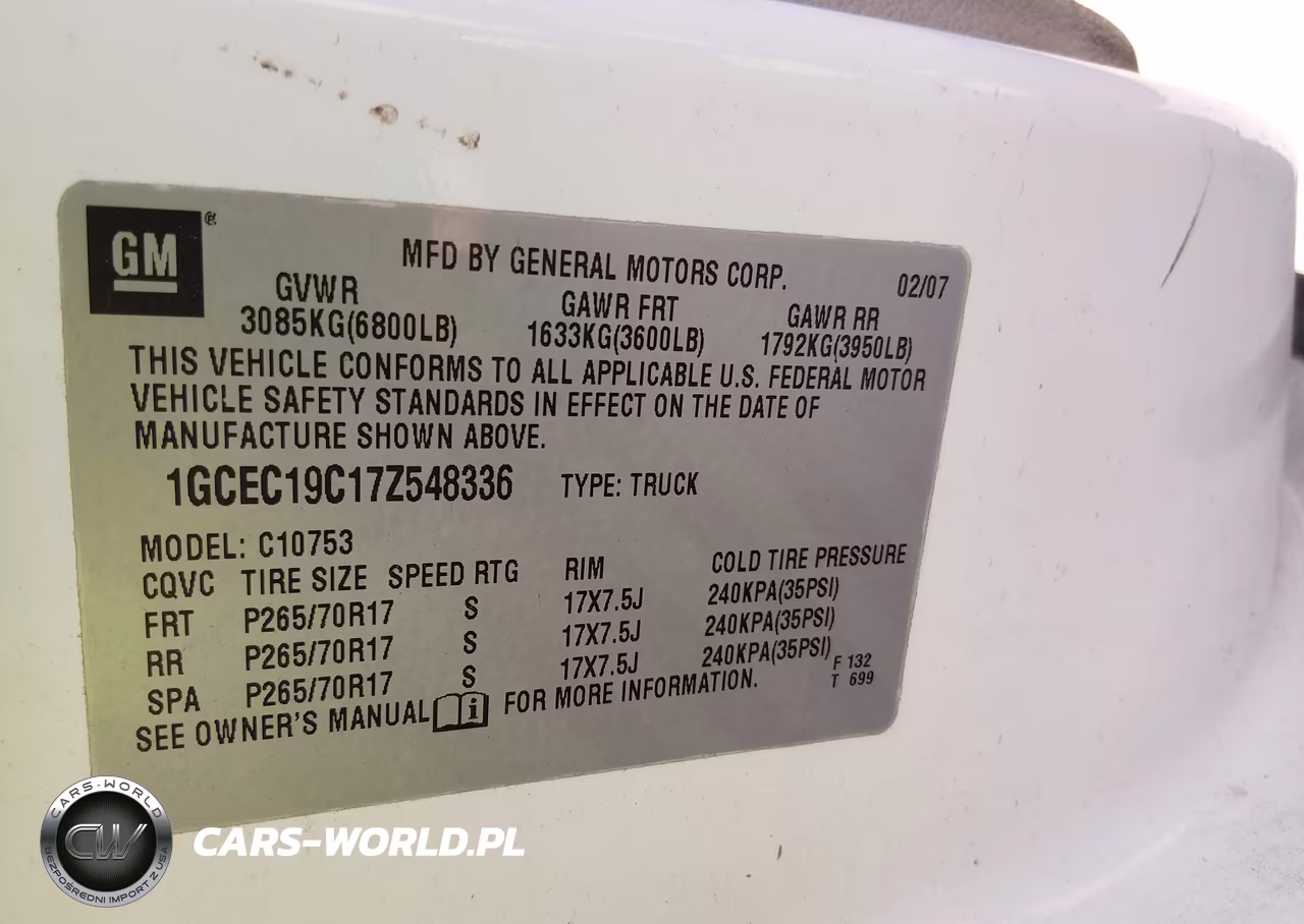 2007 Chevrolet Silverado 1500 Lt1 VIN:1GCEC19C17Z548336 - 9