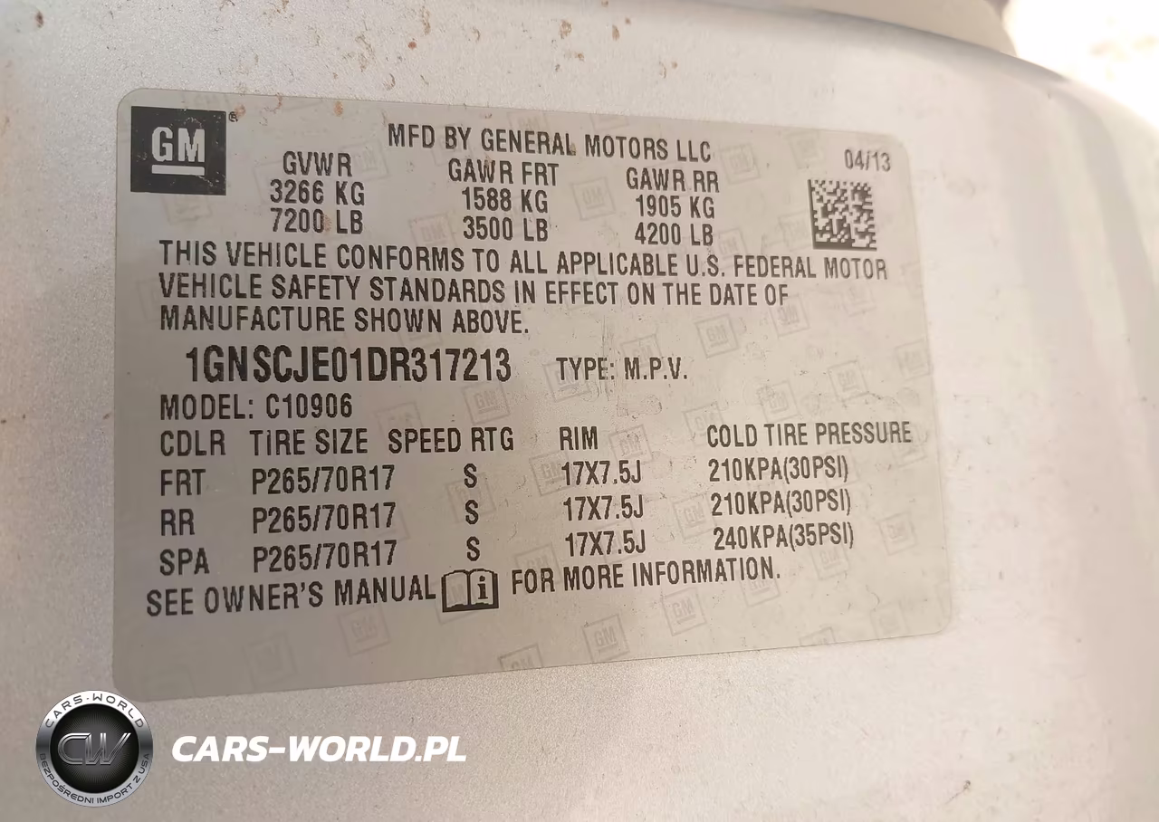 2013 Chevrolet Suburban Lt VIN:1GNSCJE01DR317213 - 9