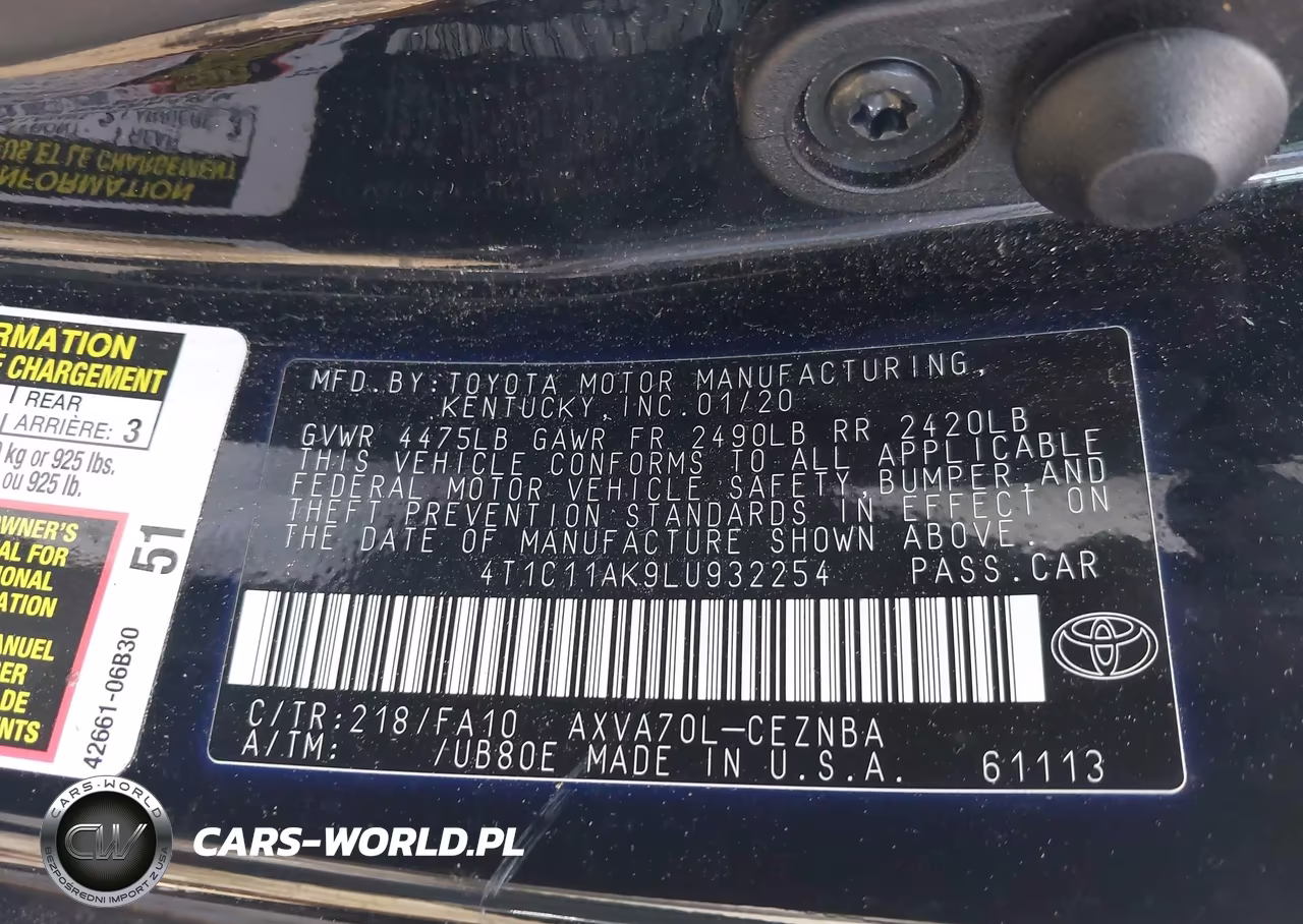 2020 Toyota Camry Le VIN:4T1C11AK9LU932254 - 9