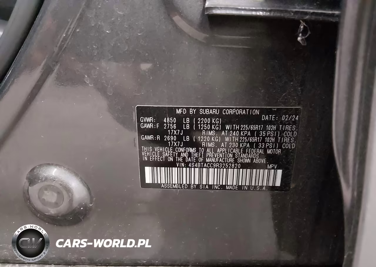 2024 Subaru Outback Premium VIN:4S4BTACC9R3252820 - 9