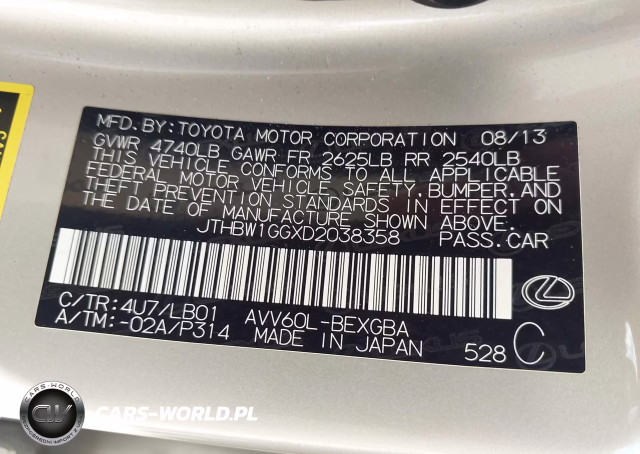2013 Lexus Es 300H VIN:JTHBW1GGXD2038358 - 9