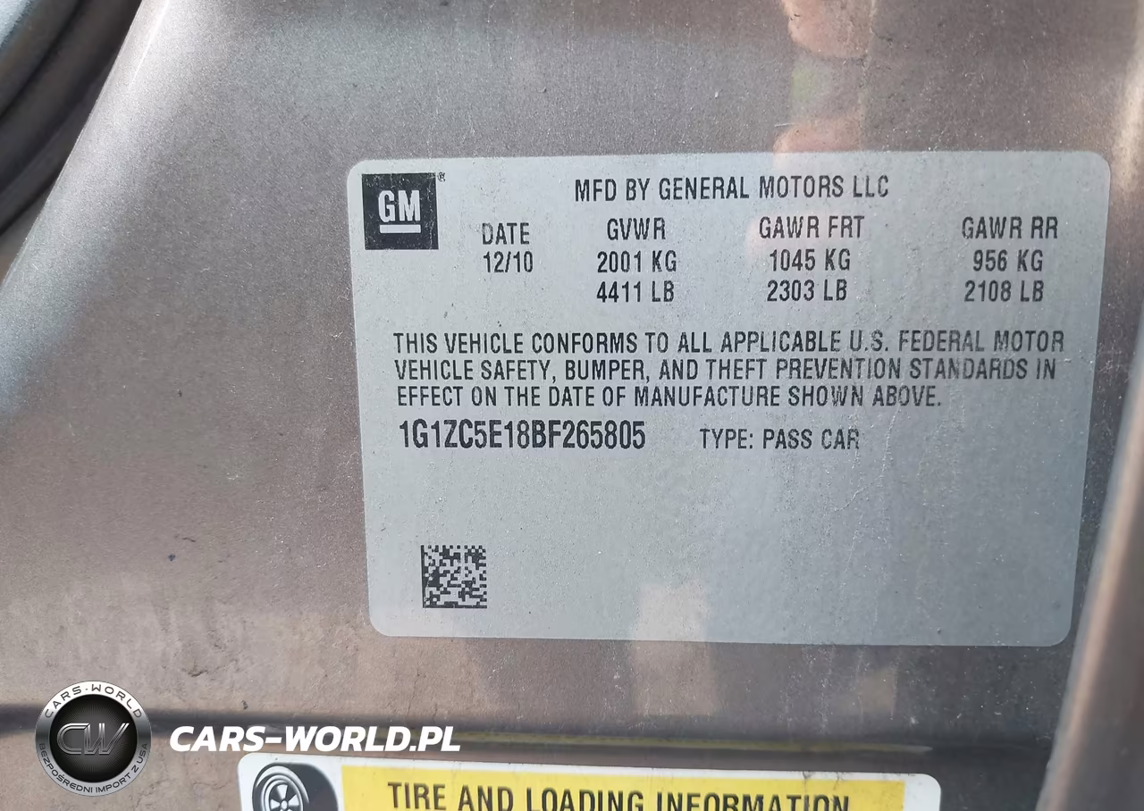 2011 Chevrolet Malibu 1Lt VIN:1G1ZC5E18BF265805 - 9