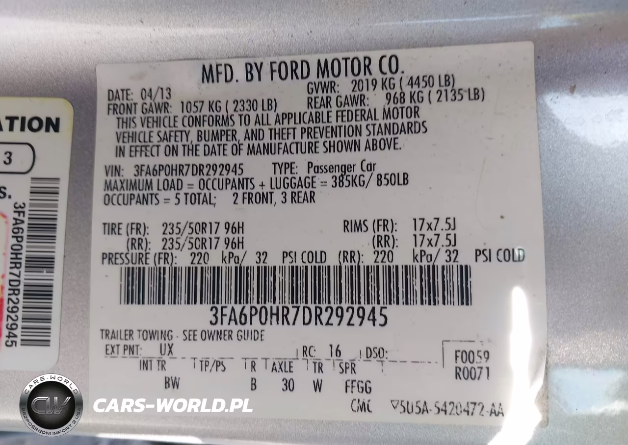 2013 Ford Fusion Se VIN:3FA6P0HR7DR292945 - 9