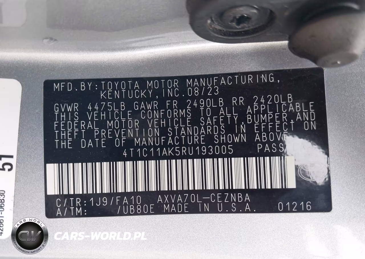 2024 Toyota Camry Le VIN:4T1C11AK5RU193005 - 9