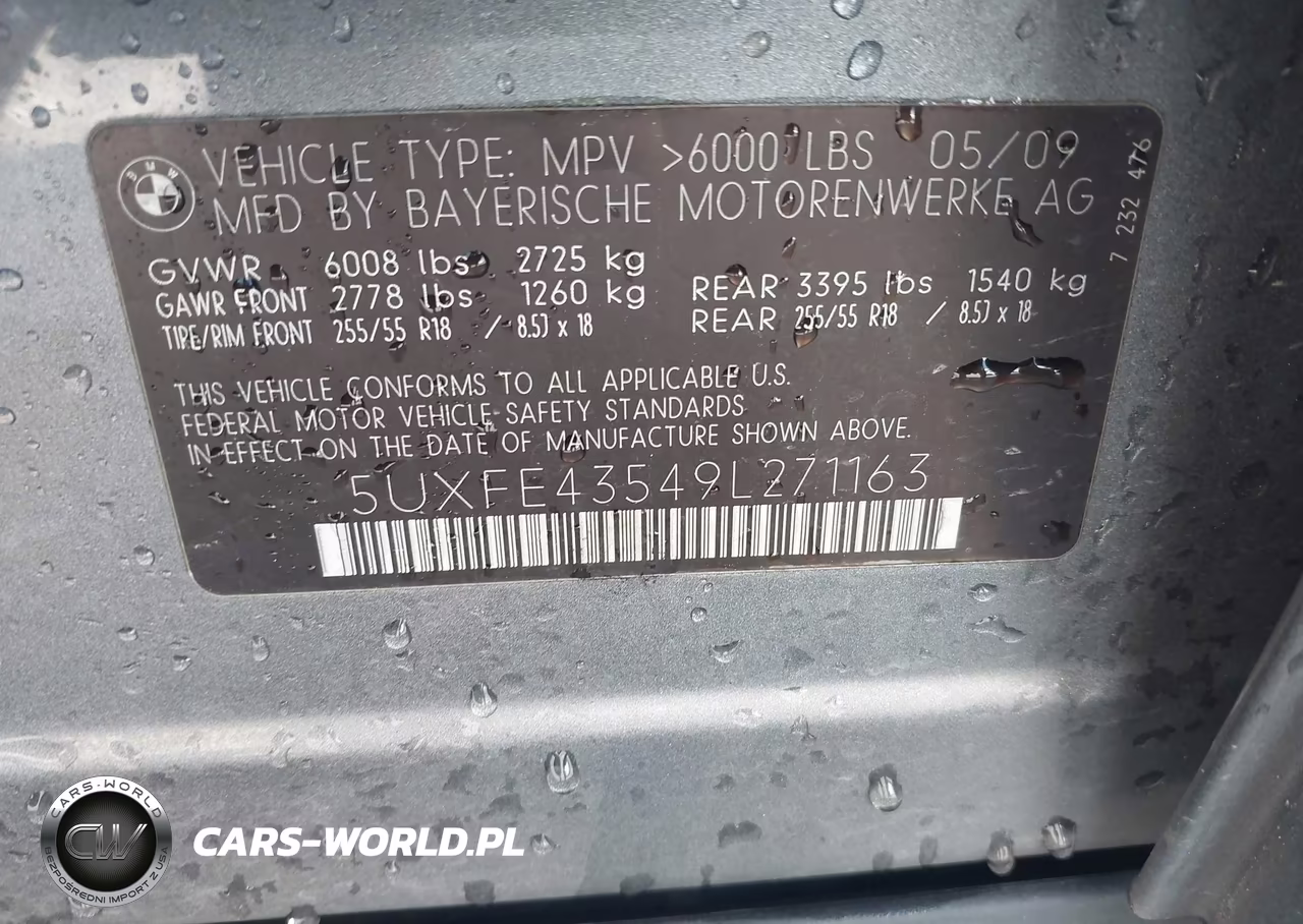2009 BMW X5 xDrive30I VIN:5UXFE43549L271163 - 9