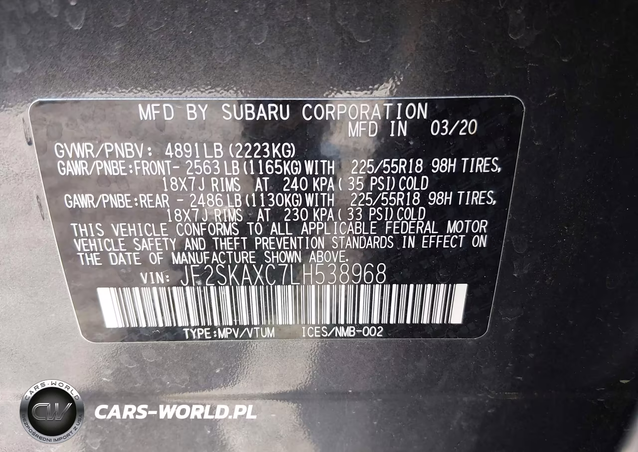 2020 Subaru Forester Touring VIN:JF2SKAXC7LH538968 - 9