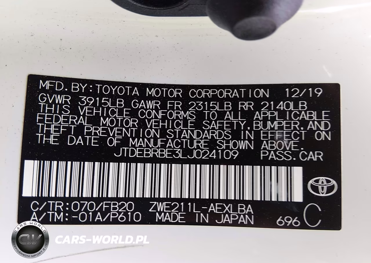 2020 Toyota Corolla Hybrid Le VIN:JTDEBRBE3LJ024109 - 9