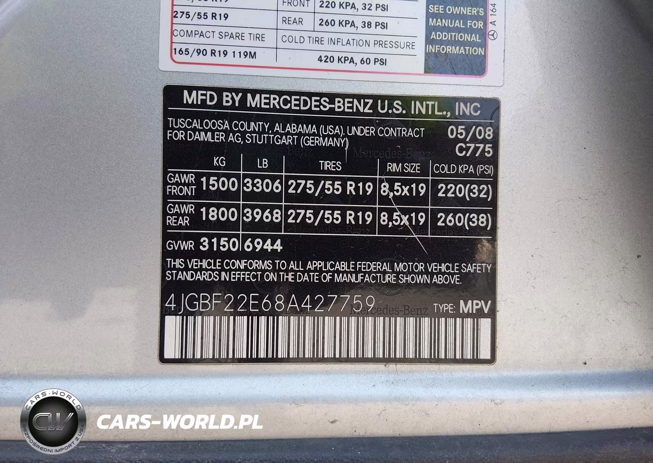 2008 Mercedes-Benz Gl 320 Cdi 4Matic VIN:4JGBF22E68A427759 - 9