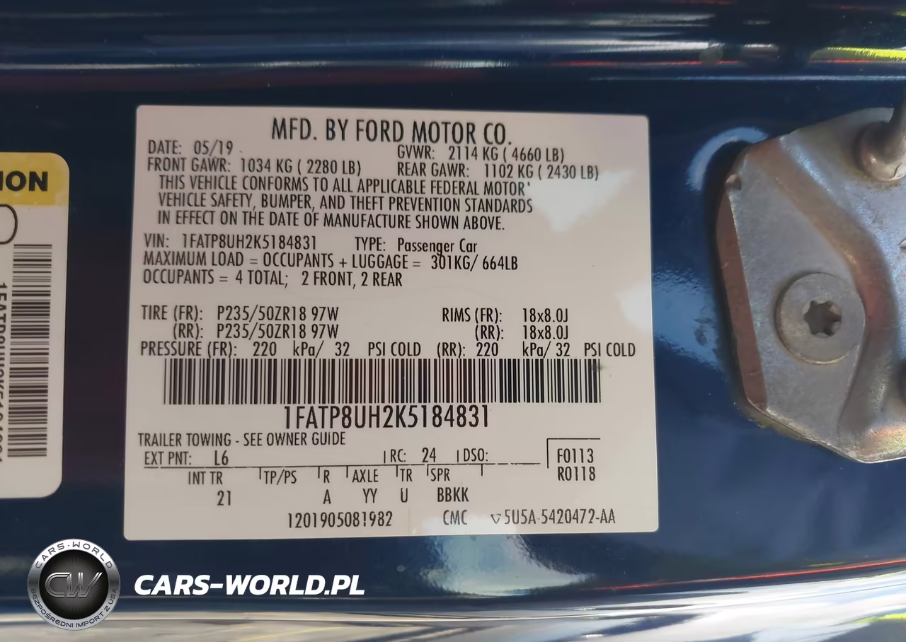 2019 Ford Mustang Ecoboost VIN:1FATP8UH2K5184831 - 9