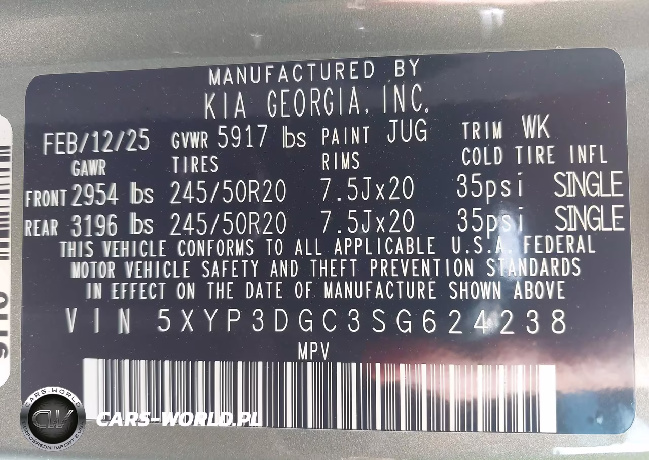 2025 Kia Telluride Ex X-Line VIN:5XYP3DGC3SG624238 - 9