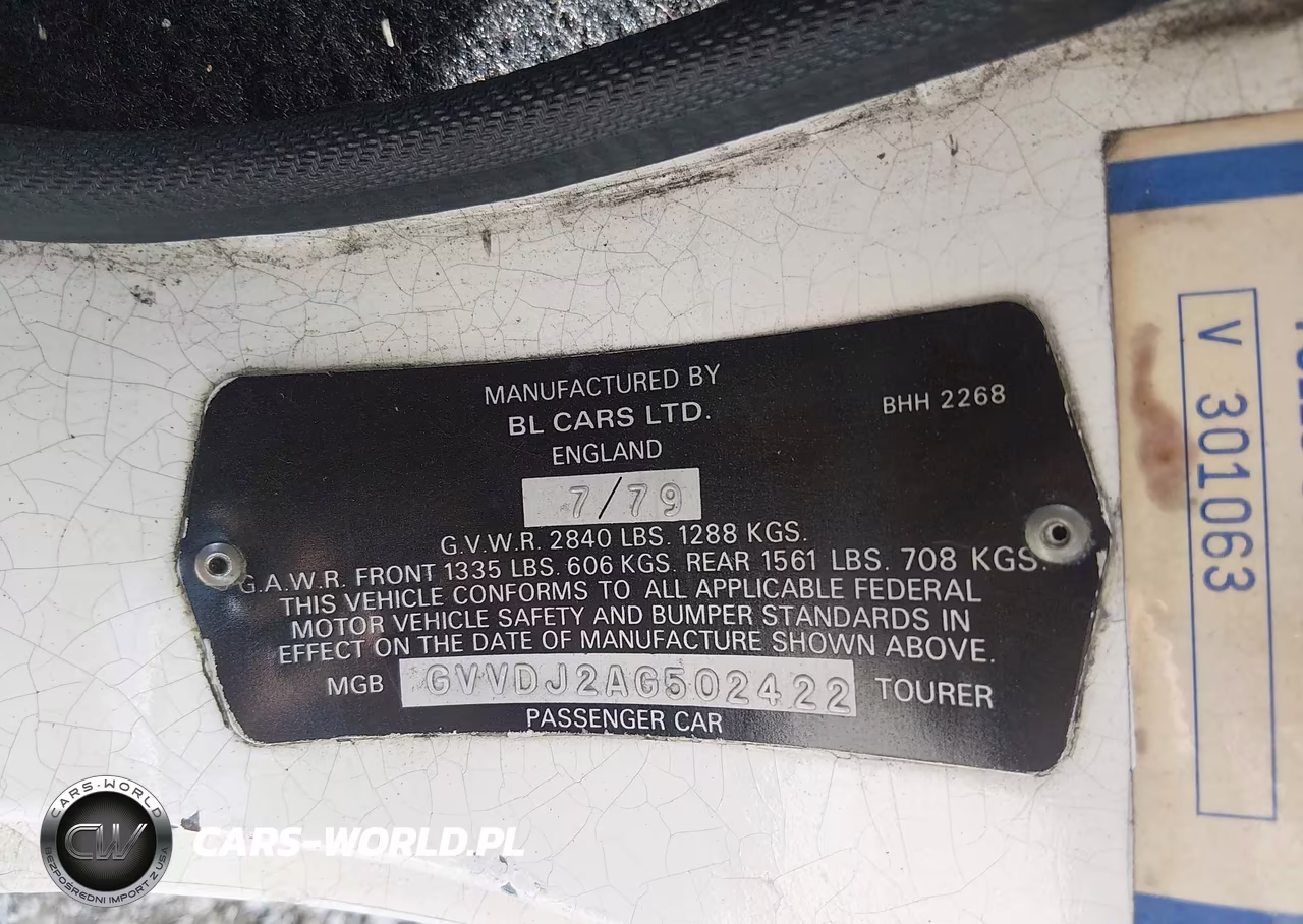 1980 Mg Mgb VIN:GVVDJ2AG502422 - 9