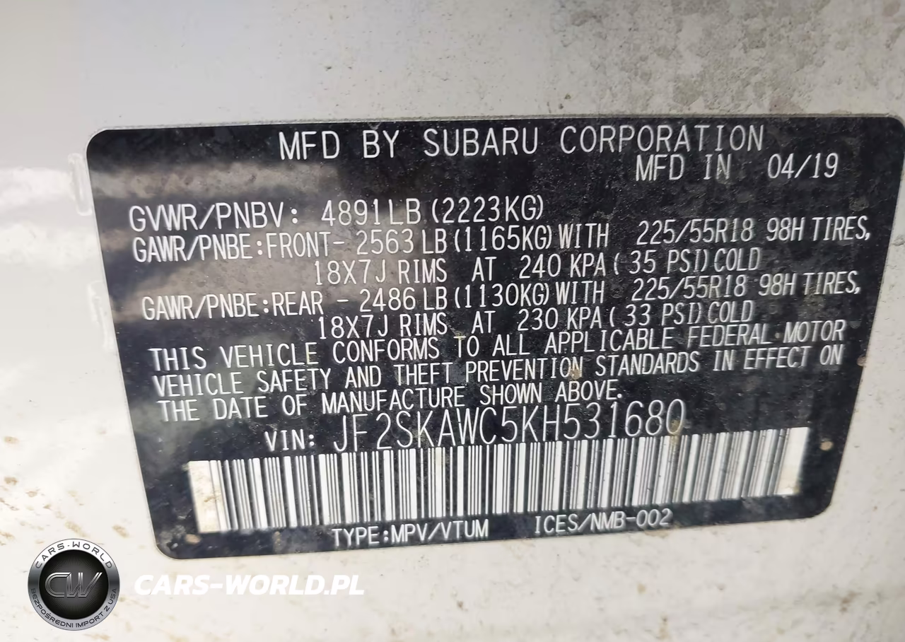 2019 Subaru Forester Touring VIN:JF2SKAWC5KH531680 - 9