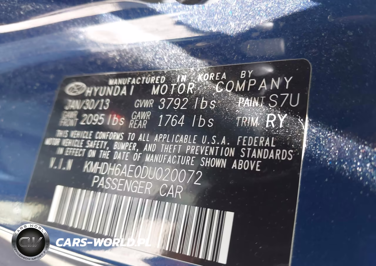 2013 Hyundai Elantra Gs VIN:KMHDH6AE0DU020072 - 9